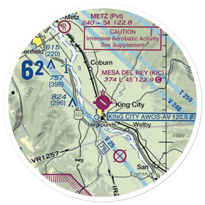Mesa Del Rey Airport (KIC) VFR Sectional Sticker (20 mile)