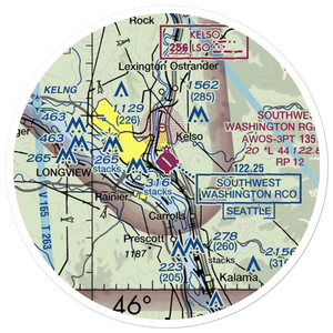 Southwest Washington Regional Airport (KLS) VFR Sectional Sticker (20 mile)