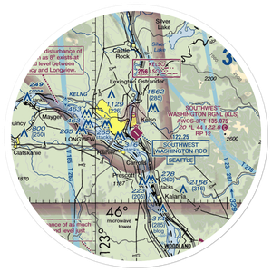 Southwest Washington Regional Airport (KLS) VFR Sectional Sticker (30 mile)