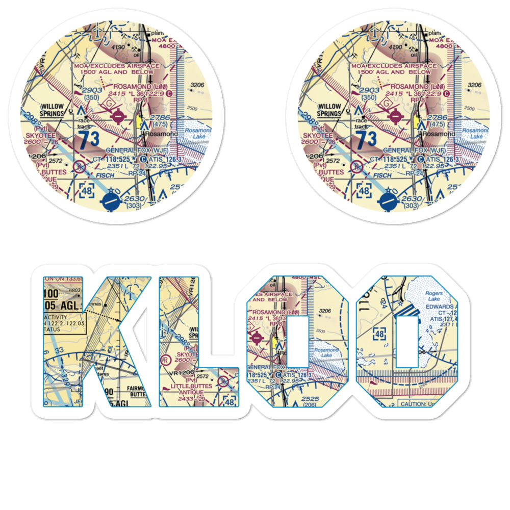 Rosamond Skypark Airport (L00) VFR Sectional Sticker Pack 