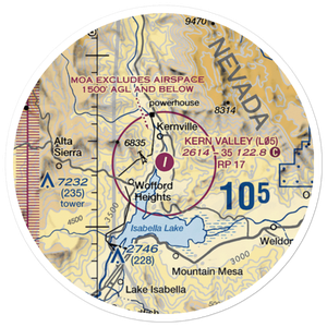 Kern Valley Airport (L05) VFR Sectional Sticker (20 mile)
