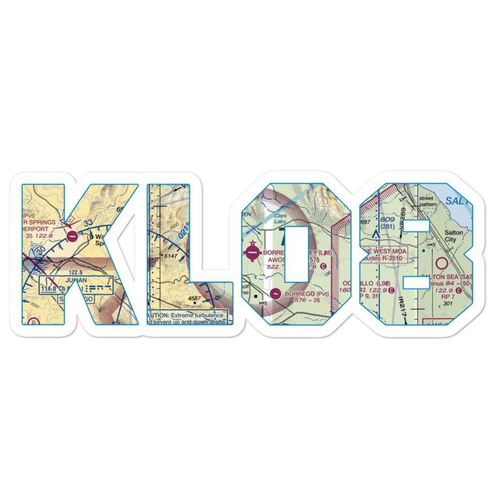 Borrego Valley Airport (L08) VFR Sectional Sticker 