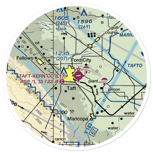 Taft Kern County Airport (L17) VFR Sectional Sticker (20 mile)