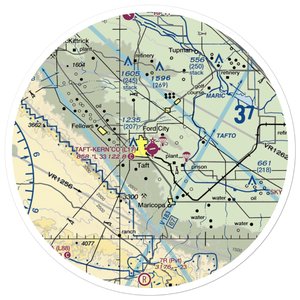 Taft Kern County Airport (L17) VFR Sectional Sticker (30 mile)