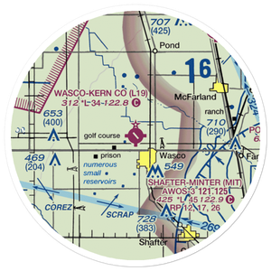 Wasco Kern County Airport (L19) VFR Sectional Sticker (20 mile)