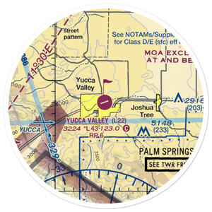 Yucca Valley Airport (L22) VFR Sectional Sticker (20 mile)