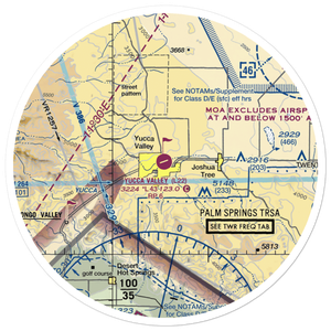 Yucca Valley Airport (L22) VFR Sectional Sticker (30 mile)