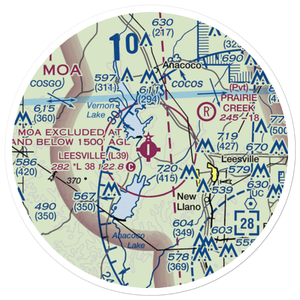 Leesville Airport (L39) VFR Sectional Sticker (20 mile)