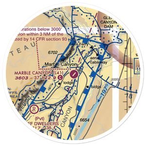 Marble Canyon Airport (L41) VFR Sectional Sticker (20 mile)