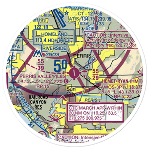 Perris Valley Airport (L65) VFR Sectional Sticker (20 mile)