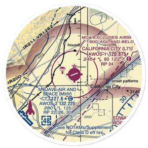 California City Municipal Airport (L71) VFR Sectional Sticker (20 mile)