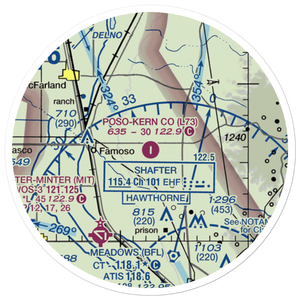 Poso Kern County Airport (L73) VFR Sectional Sticker (20 mile)