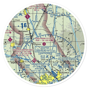 Poso Kern County Airport (L73) VFR Sectional Sticker (30 mile)