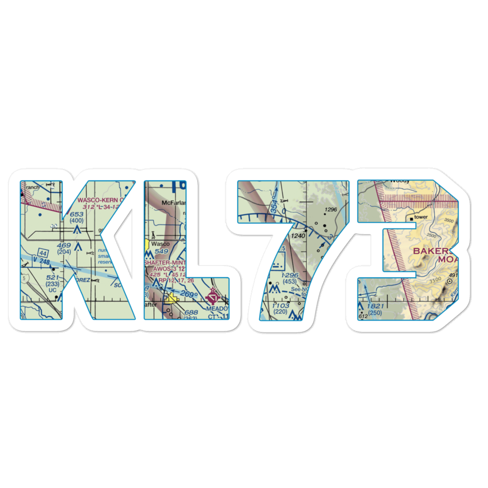 Poso Kern County Airport (L73) VFR Sectional Sticker 