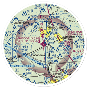Thibodaux Municipal Airport (L83) VFR Sectional Sticker (20 mile)