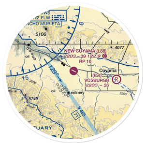 New Cuyama Airport (L88) VFR Sectional Sticker (20 mile)
