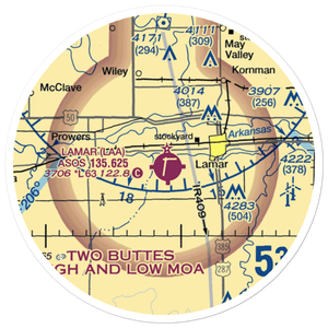 Lamar Municipal Airport (LAA) VFR Sectional Sticker (20 mile)