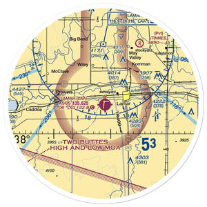 Lamar Municipal Airport (LAA) VFR Sectional Sticker (30 mile)
