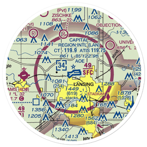 Capital City Airport (LAN) VFR Sectional Sticker (20 mile)