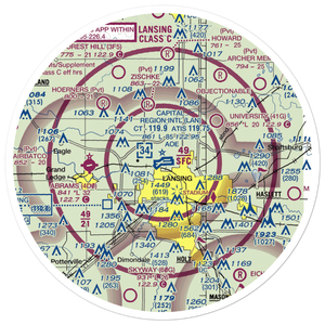Capital City Airport (LAN) VFR Sectional Sticker (30 mile)