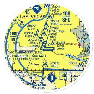 McCarran International Airport (LAS) VFR Sectional Sticker (20 mile)