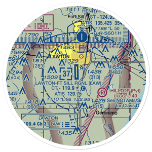 Lawton Fort Sill Regional Airport (LAW) VFR Sectional Sticker (20 mile)