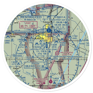 Lawton Fort Sill Regional Airport (LAW) VFR Sectional Sticker (30 mile)