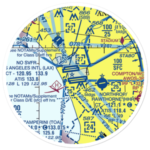 Los Angeles International Airport (LAX) VFR Sectional Sticker (20 mile)