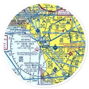 Los Angeles International Airport (LAX) VFR Sectional Sticker (30 mile)