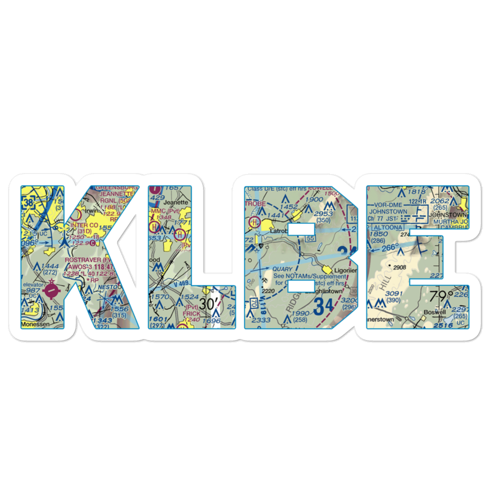 Arnold Palmer Regional Airport (LBE) VFR Sectional Sticker 