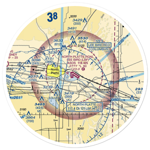 North Platte Regional Airport Lee Bird Field (LBF) VFR Sectional Sticker (30 mile)