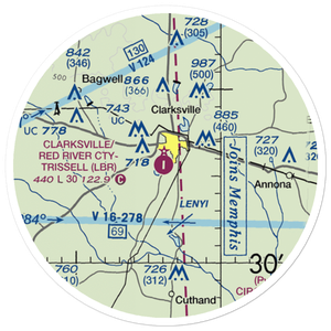 Clarksville Red River City-J D Trissell Field (LBR) VFR Sectional Sticker (20 mile)