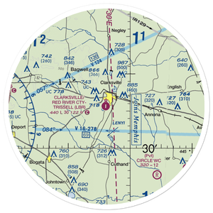 Clarksville Red River City-J D Trissell Field (LBR) VFR Sectional Sticker (30 mile)