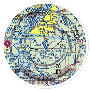 Lake Charles Regional Airport (LCH) VFR Sectional Sticker (20 mile)