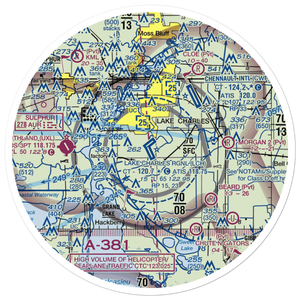 Lake Charles Regional Airport (LCH) VFR Sectional Sticker (30 mile)