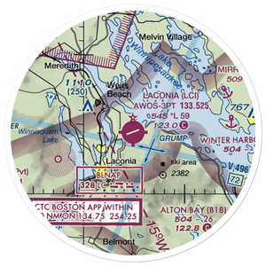 Laconia Municipal Airport (LCI) VFR Sectional Sticker (20 mile)