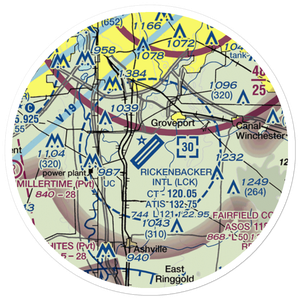 Rickenbacker International Airport (LCK) VFR Sectional Sticker (20 mile)