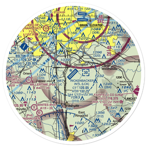 Rickenbacker International Airport (LCK) VFR Sectional Sticker (30 mile)