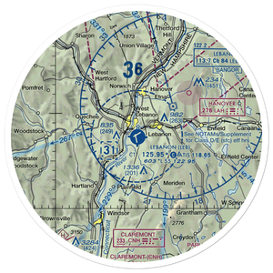 Lebanon Municipal Airport (LEB) VFR Sectional Sticker (30 mile)