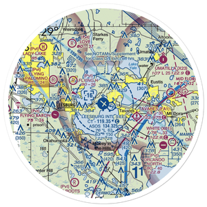 Leesburg International Airport (LEE) VFR Sectional Sticker (30 mile)