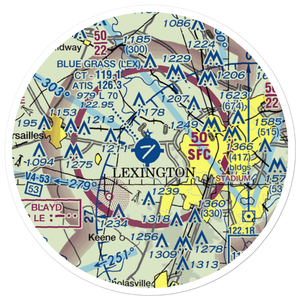 Blue Grass Airport (LEX) VFR Sectional Sticker (20 mile)