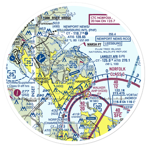 Langley Air Force Base (LFI) VFR Sectional Sticker (30 mile)