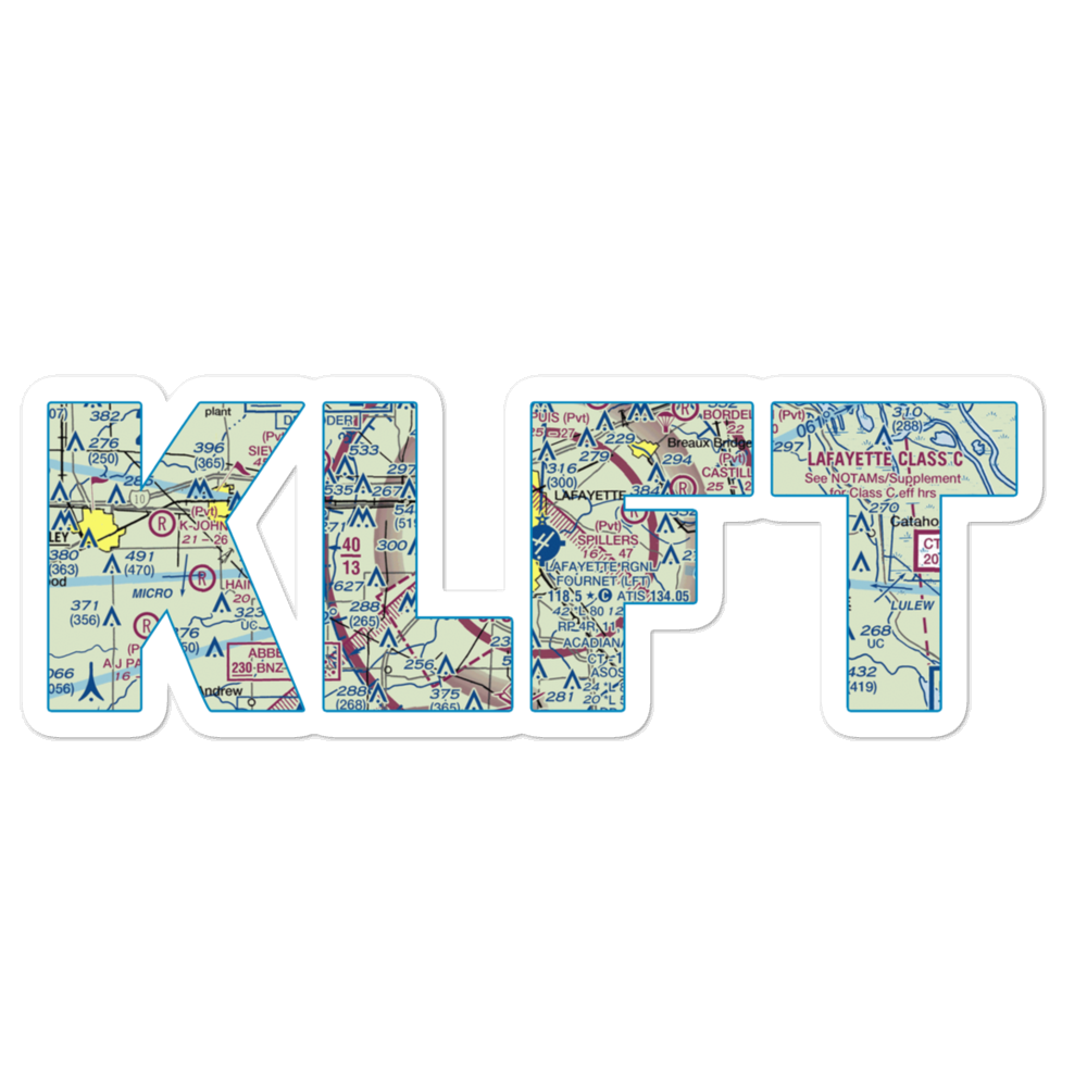 Lafayette Regional Airport (LFT) VFR Sectional Sticker 