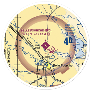 Belle Fourche Municipal Airport (EFC) VFR Sectional Sticker (20 mile)