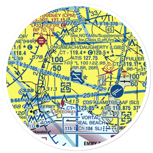 Long Beach /Daugherty Field/ Airport (LGB) VFR Sectional Sticker (20 mile)