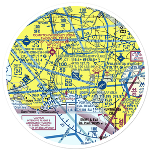 Long Beach /Daugherty Field/ Airport (LGB) VFR Sectional Sticker (30 mile)