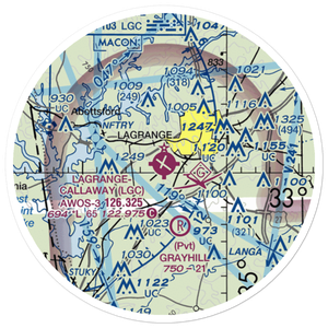 LaGrange Callaway Airport (LGC) VFR Sectional Sticker (20 mile)