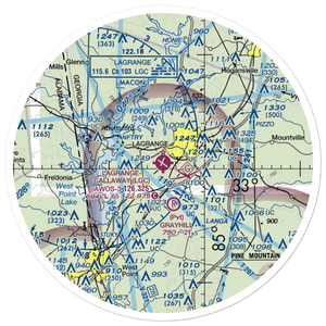 LaGrange Callaway Airport (LGC) VFR Sectional Sticker (30 mile)