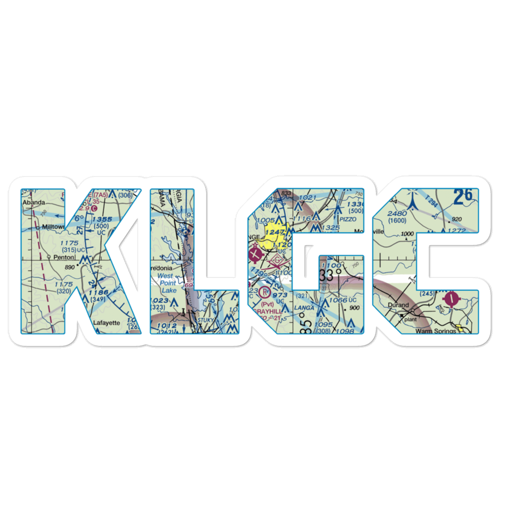 LaGrange Callaway Airport (LGC) VFR Sectional Sticker 