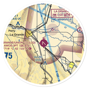 La Grande/Union County Airport (LGD) VFR Sectional Sticker (20 mile)